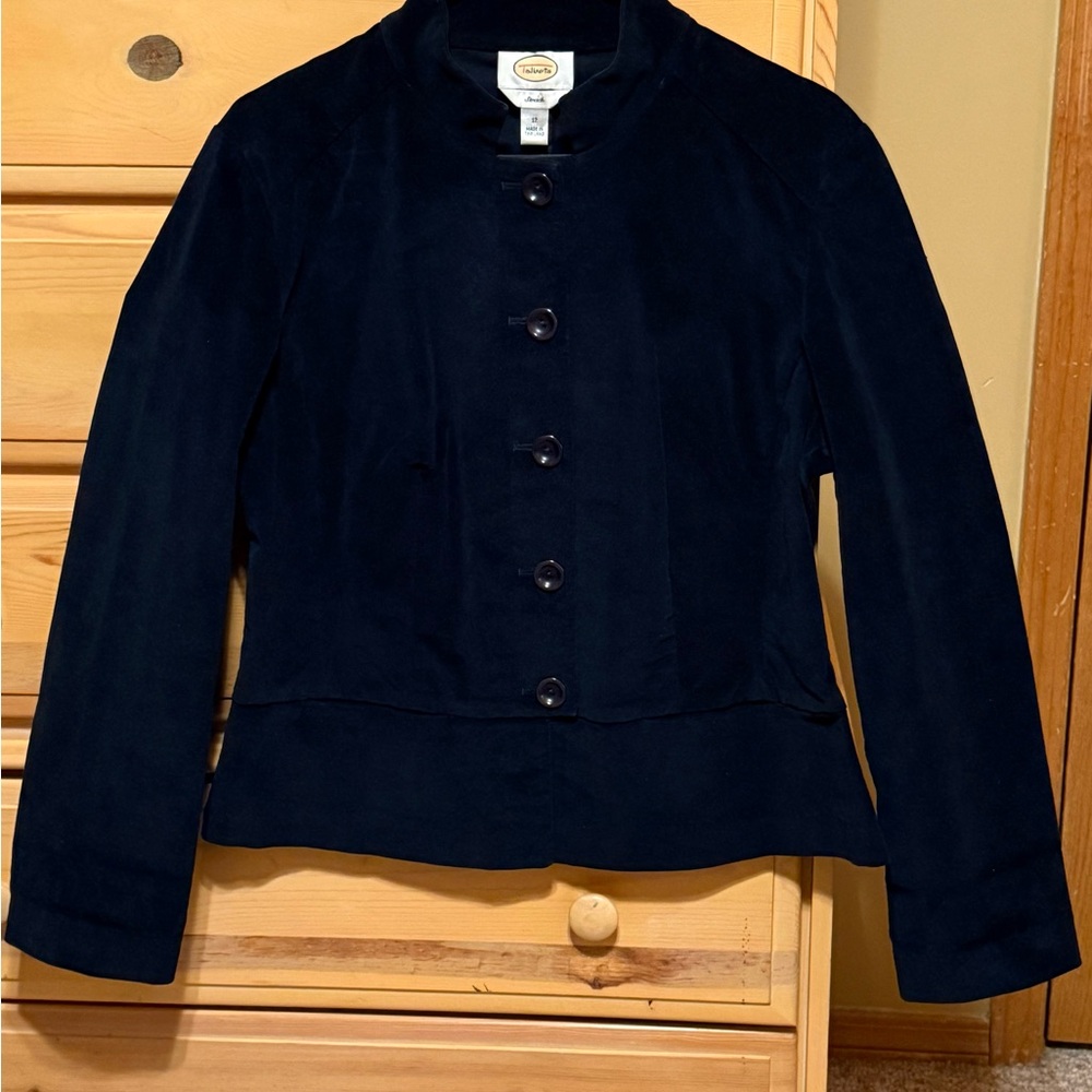 Talbots Navy Blue velveteen jacket size 12 - Picture 8 of 11